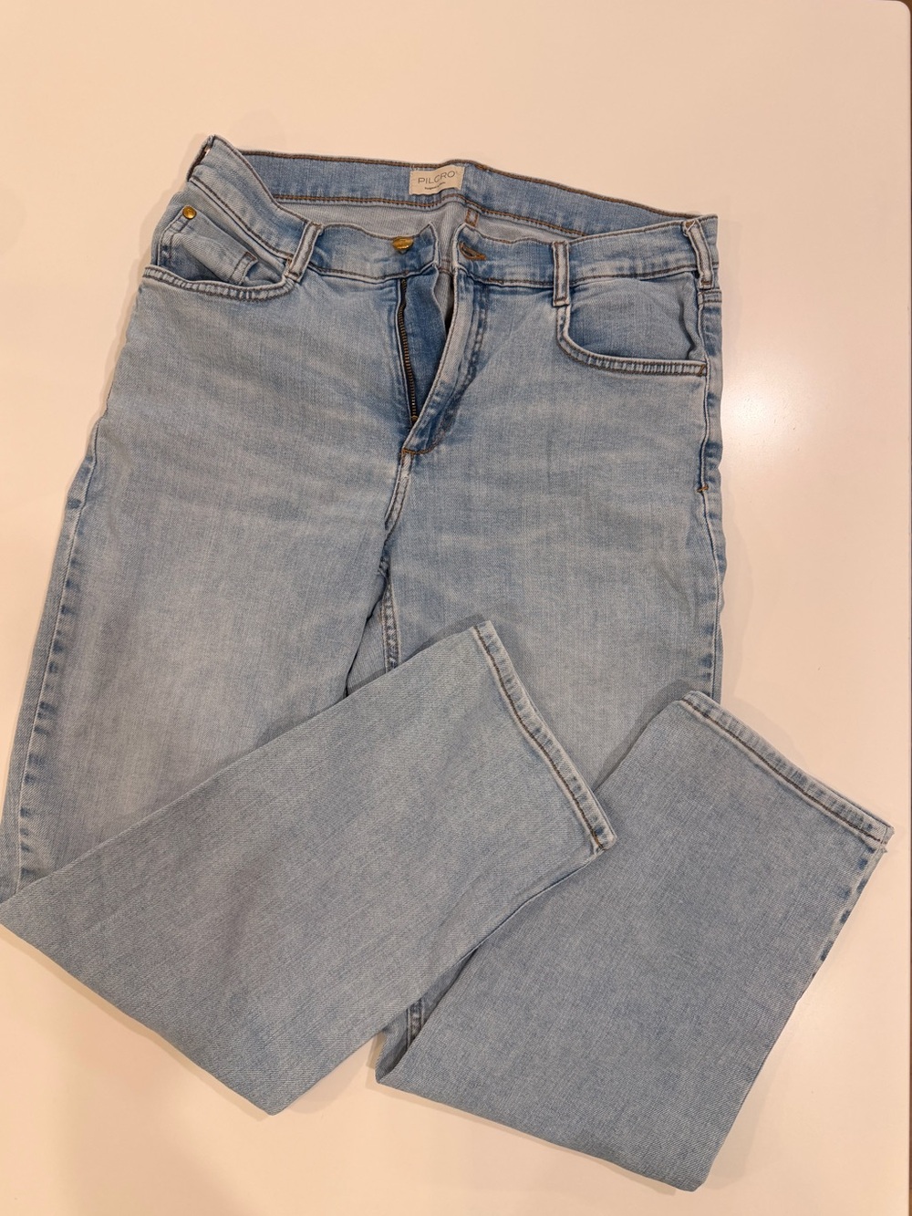 Pilcro Anthropologie Light Wash Straight Leg Jeans
